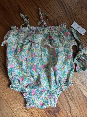GAP Baby Floral Romper with headband